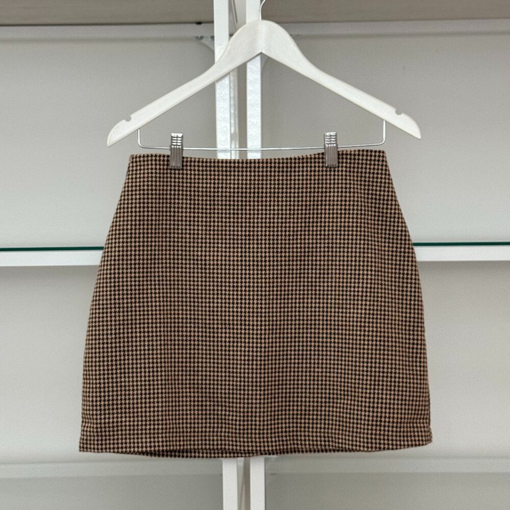 Plaid Houndstooth Mini Skirt
